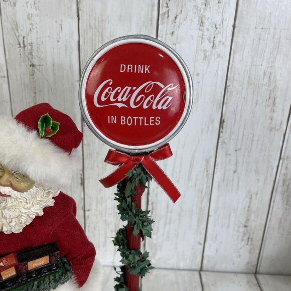 Coca-Cola Fabriche Santa W/ Drink Coke Sign Toy Train 14” Kurt Adler - Picture 4 of 11